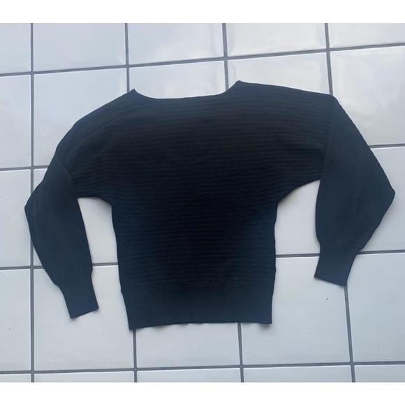 NWT Bebe Black Ribbed Sweater, Large - Picture 5 of 7